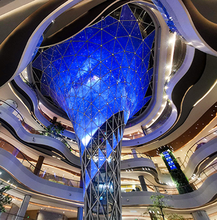 西安南飞鸿乐荟中心led通明屏项目